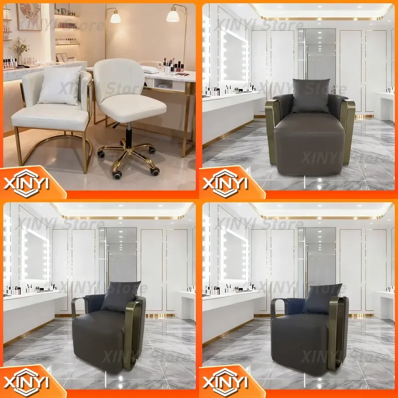 Foot Therapy Waiting Chair for Salon Furniture Makeup Chair Leisure Sofa Stool Modern Hair Salon Chair for Beauty Spa Clinic