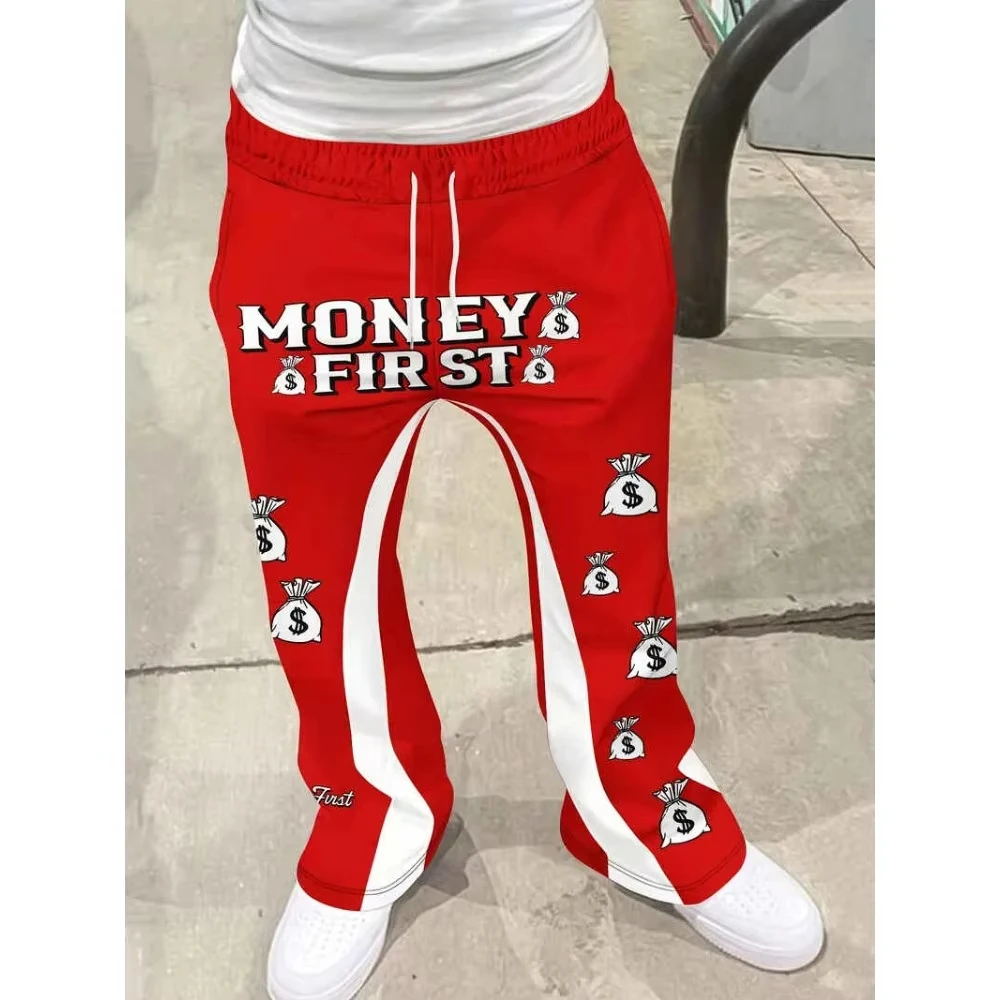 26 Men's Casual Street Style Trendy Cross Print Fashionable Color-Block Design Sweatpants Men Pants For Adults/Kids