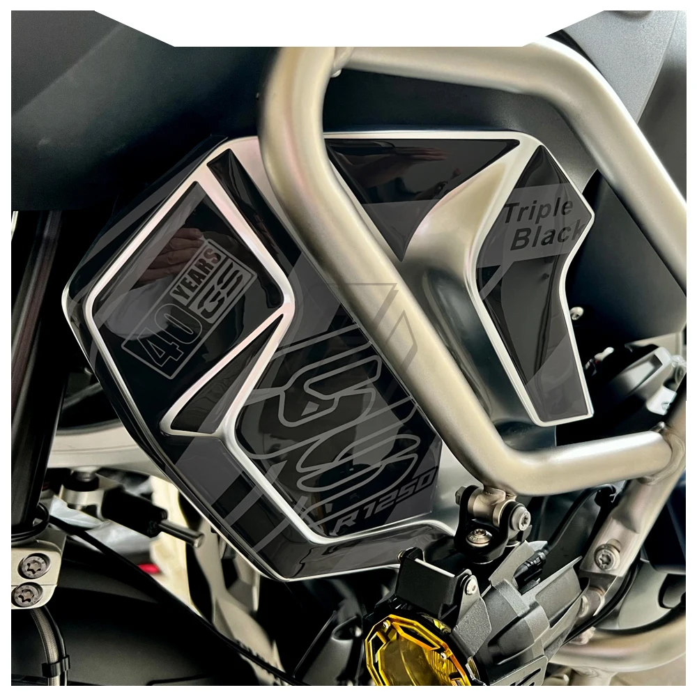 3D Resin Motorcycle Radiator Guard Sticker for BMW R1250GS Adventure 2019-2023 40 Years GS Triple Black