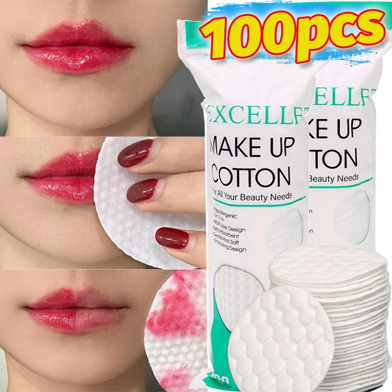 Tampon démaqucorporelle rond en coton respirant, coussretours optique doux, cosmétiques, vernis à ongles, nettoyant remodelé, 100 pièces par paquet, poulet