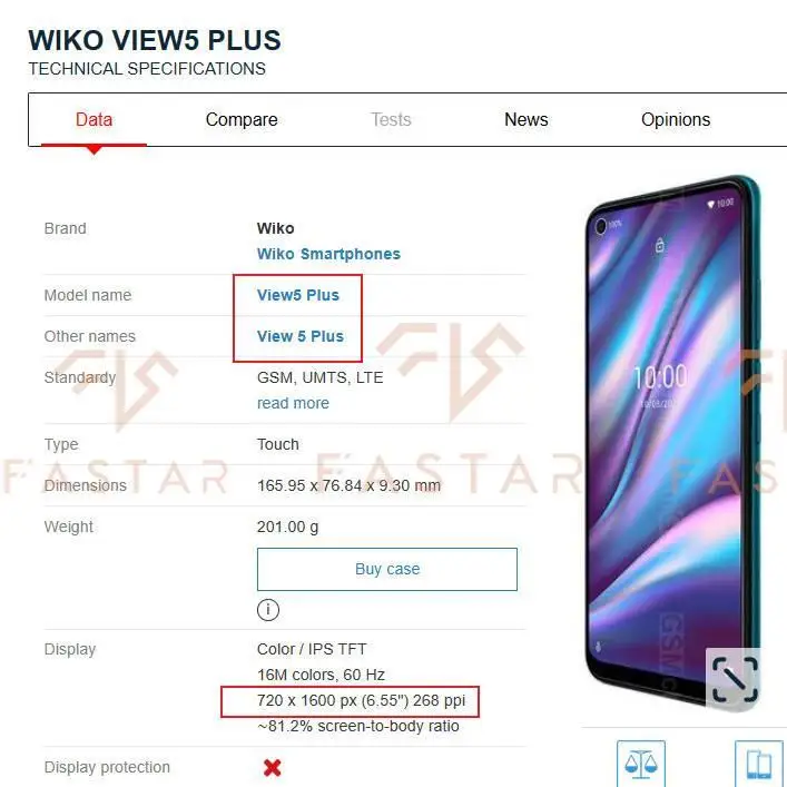 شاشة LCD تعمل باللمس استبدال محول الأرقام ، الشاشة ، الأصلي ، "، يصلح ل WIKO View5 ، View 5 Plus ، V851 ، V850