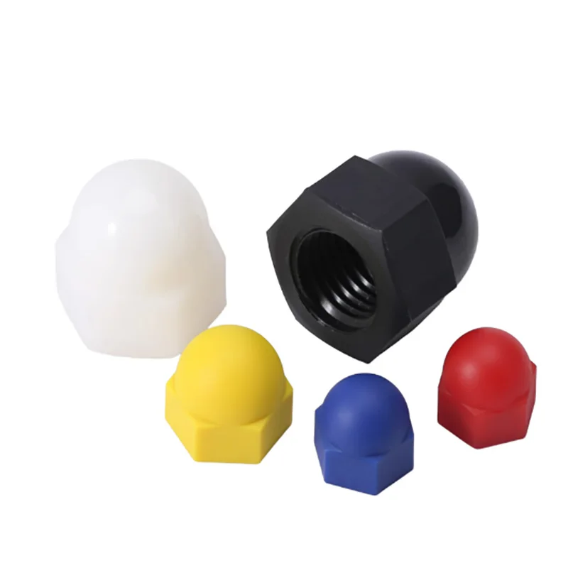 Hochwertige Nylonmuttern M3 - M20, Sechskantmuttern, dekorative Kappenmuttern