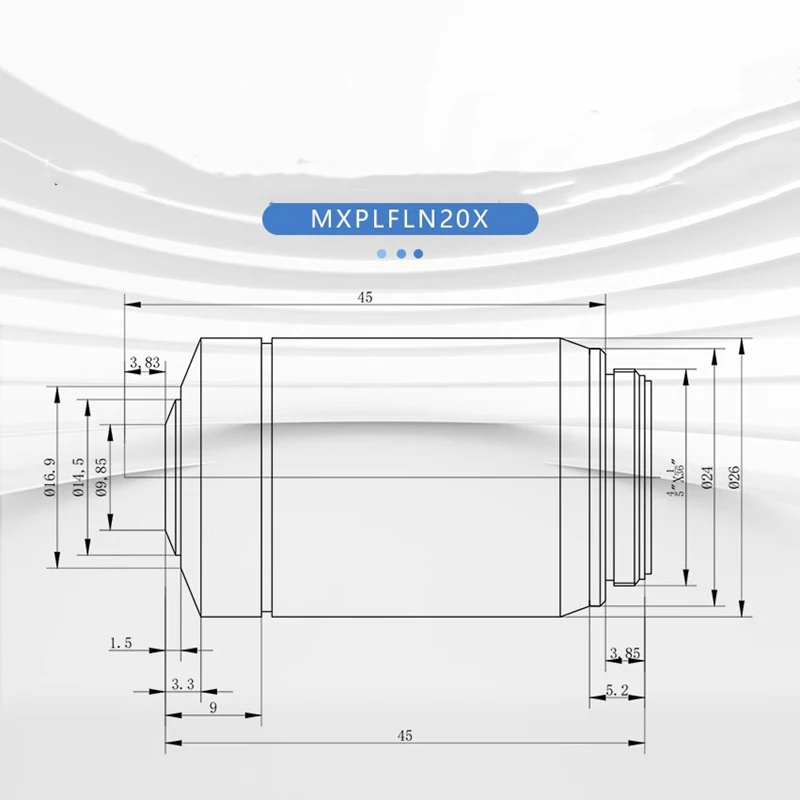 F180 20X المجهر المعدني الهدف خطة Apochromatic إنفينيتي NA 0.5 WD 4.1 مللي متر MXPlanFLN الهدف عدسة RMS الموضوع