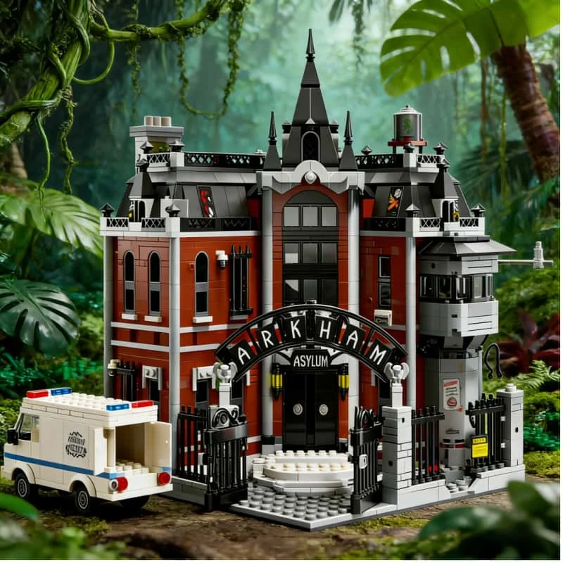 

Новинка 2025, серия Hero, модель Arkham Asylum, набор украшений из строительных блоков, подарок на Хэллоуин, рождественский детский подарок на день рождения