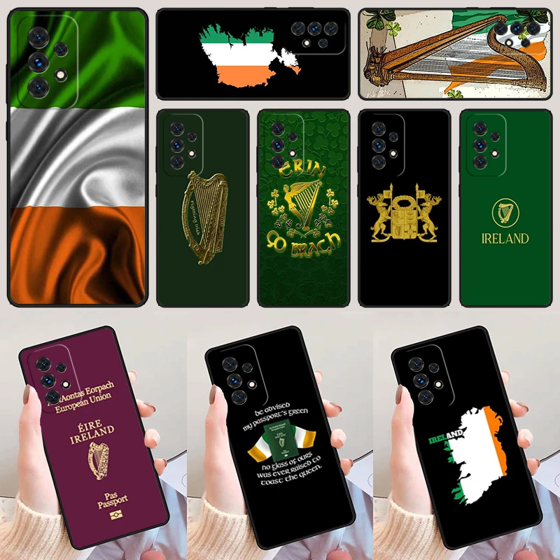 Irish Passport Ireland Flag For Samsung Galaxy A52 A72 A73 A20e A21S A50 A70 A11 A12 A42 A31 A40 A51 A71 A32 A80 A91 Phone Case