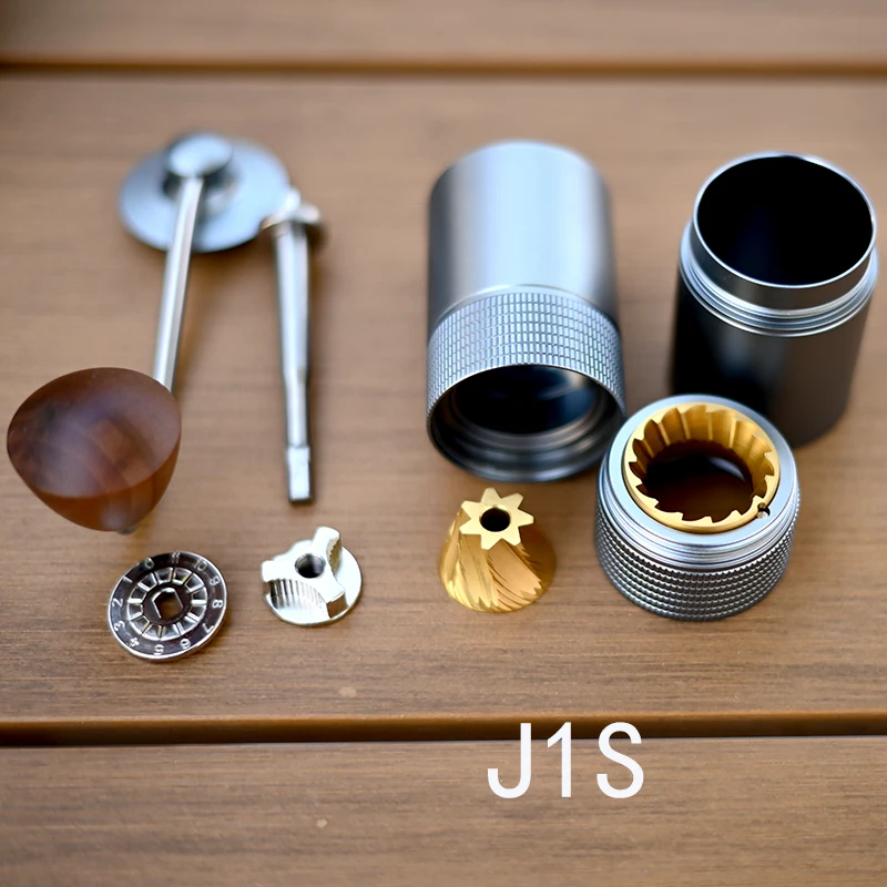 JAFFEE J0/J1 manual coffee grinder with 38mm 5core/7core burr 3 bearings  portable coffee mill Adjustable espresso grinder