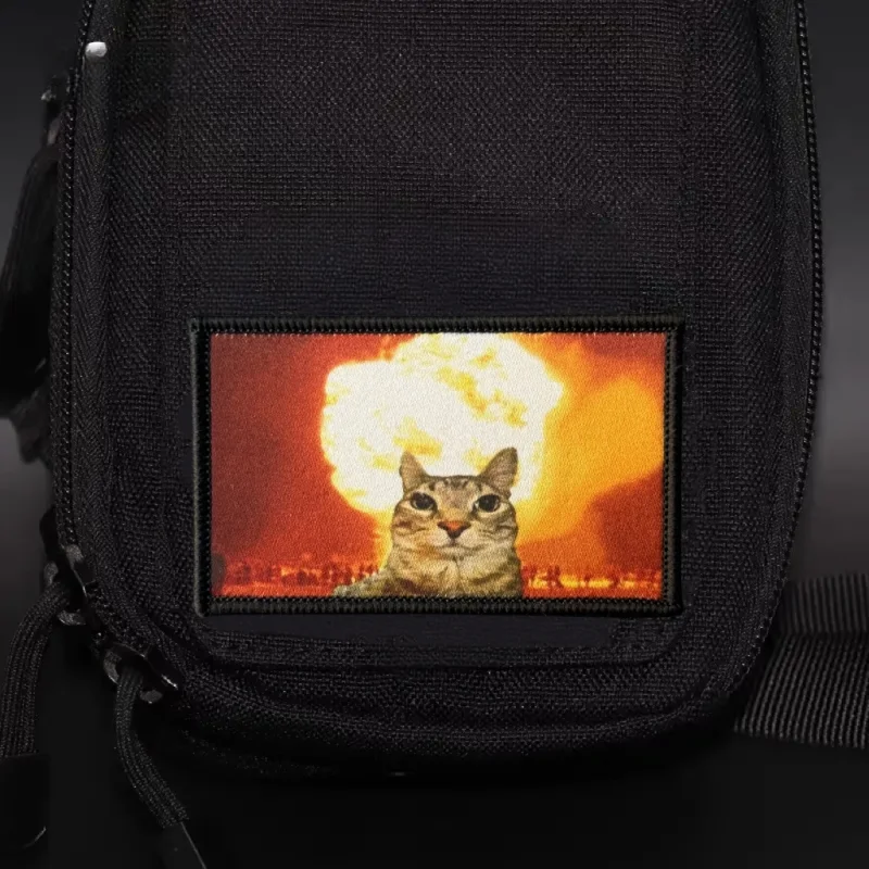 Emblema Tático de Gato Fofo, Adesivo Decorativo para Mochila, Acessórios de Vestuário, Braçadeira