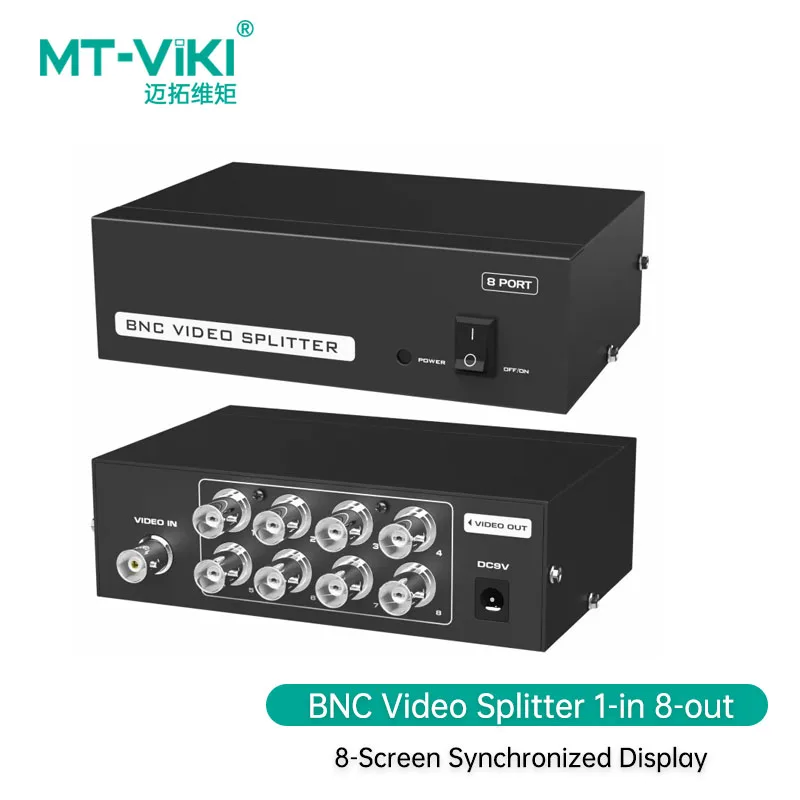 

MT-VIKI HD BNC видеоразветвитель 1 в 8, телеприставка, камера наблюдения, вход, компьютер, ТВ, проектор, выход дисплея MT-108BC