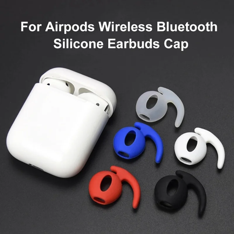 เคสหูฟังซิลิโคนสำหรับ airpods In-Ear, หูฟังป้องกันการลื่นเคสโทรศัพท์กันกระแทกจุกหูฟังพร้อมที่เกี่ยวหูสำหรับ airpods