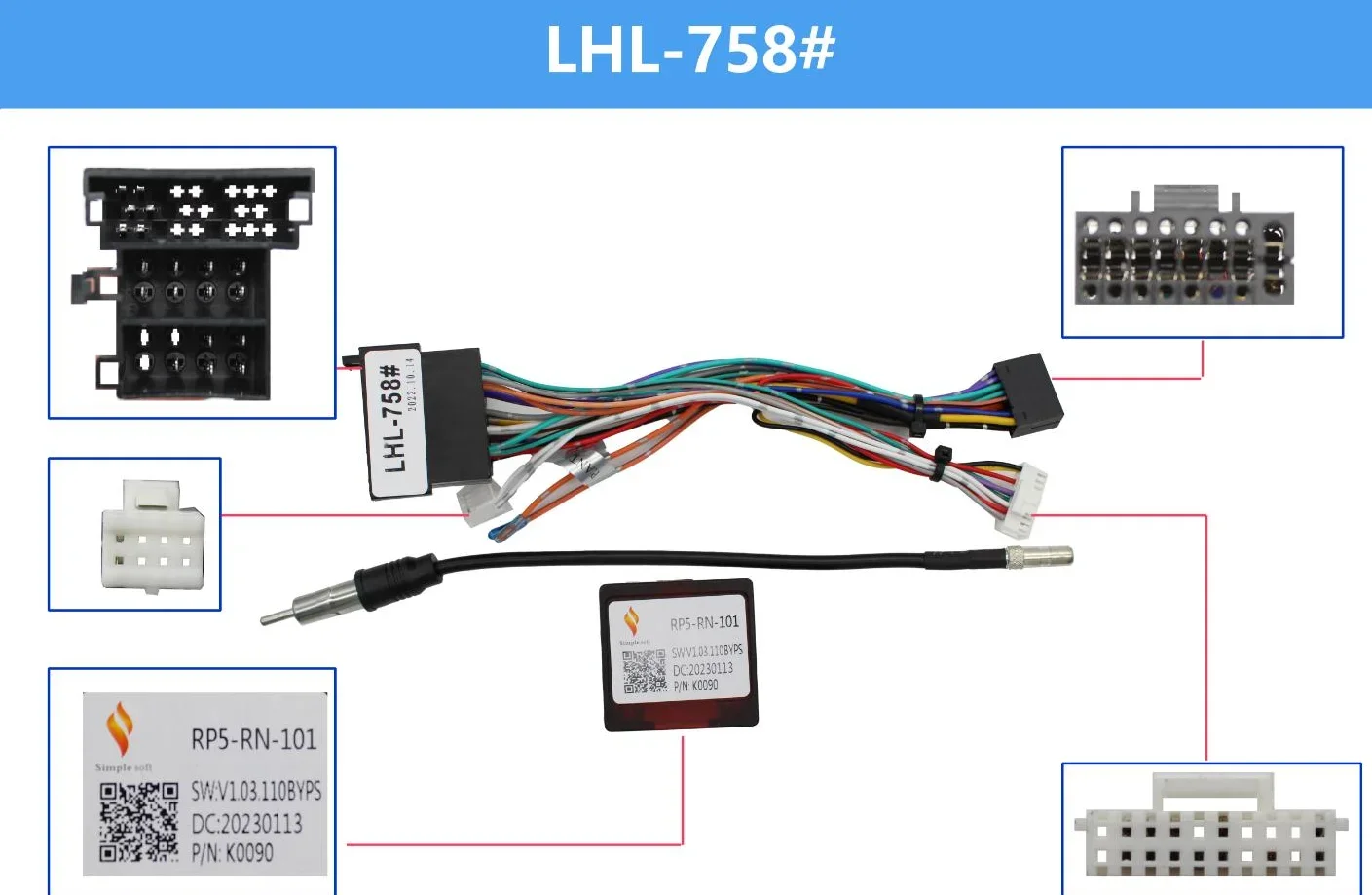 

ISO Wiring Harness Adapter, CAN Bus Decoder, for Renault Megane 3, Car Android Cable