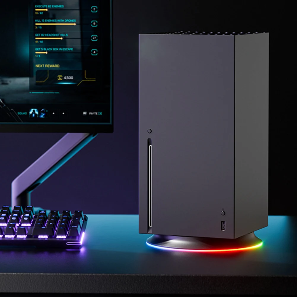 

Охлаждающая станция-док для консоли Xbox Series X, противоскользящая подставка, охлаждающая станция с RGB-подсветкой, аксессуары для игровых консолей