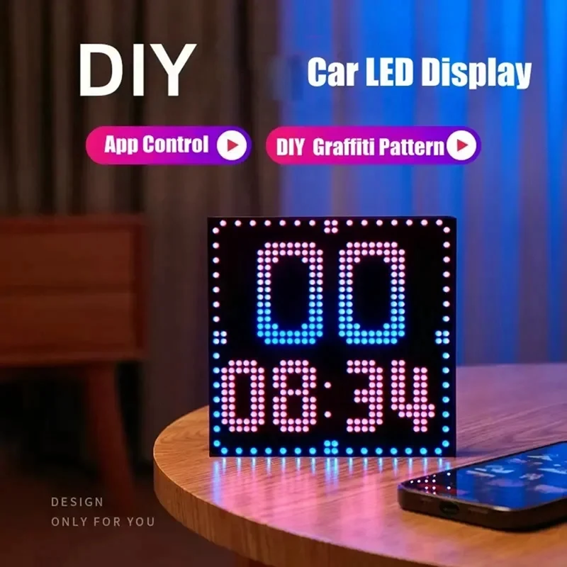 DIY RGB inteligentna dioda LED Pixel lampa panelowa 32x32 USB Graffiti Bluetooth kontrola aplikacji na wystrój pokoju ekran tekstowy wyświetlacz samochodowy