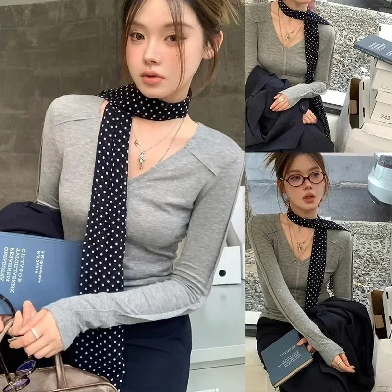 Sciarpa con stampa leopardata Retro pois Cravatta da donna Multifunzione Fascia per capelli Borse Maniglia Decorazione Sciarpe lunghe Accessori moda