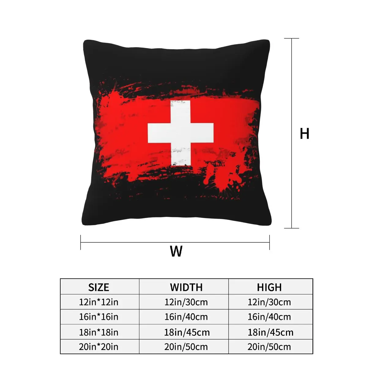 Swiss Switzerland Flag 2 pcs Square Pillowcase Pillow Cover Cushion Decor Comfort Throw Pillow for Home Bedroom