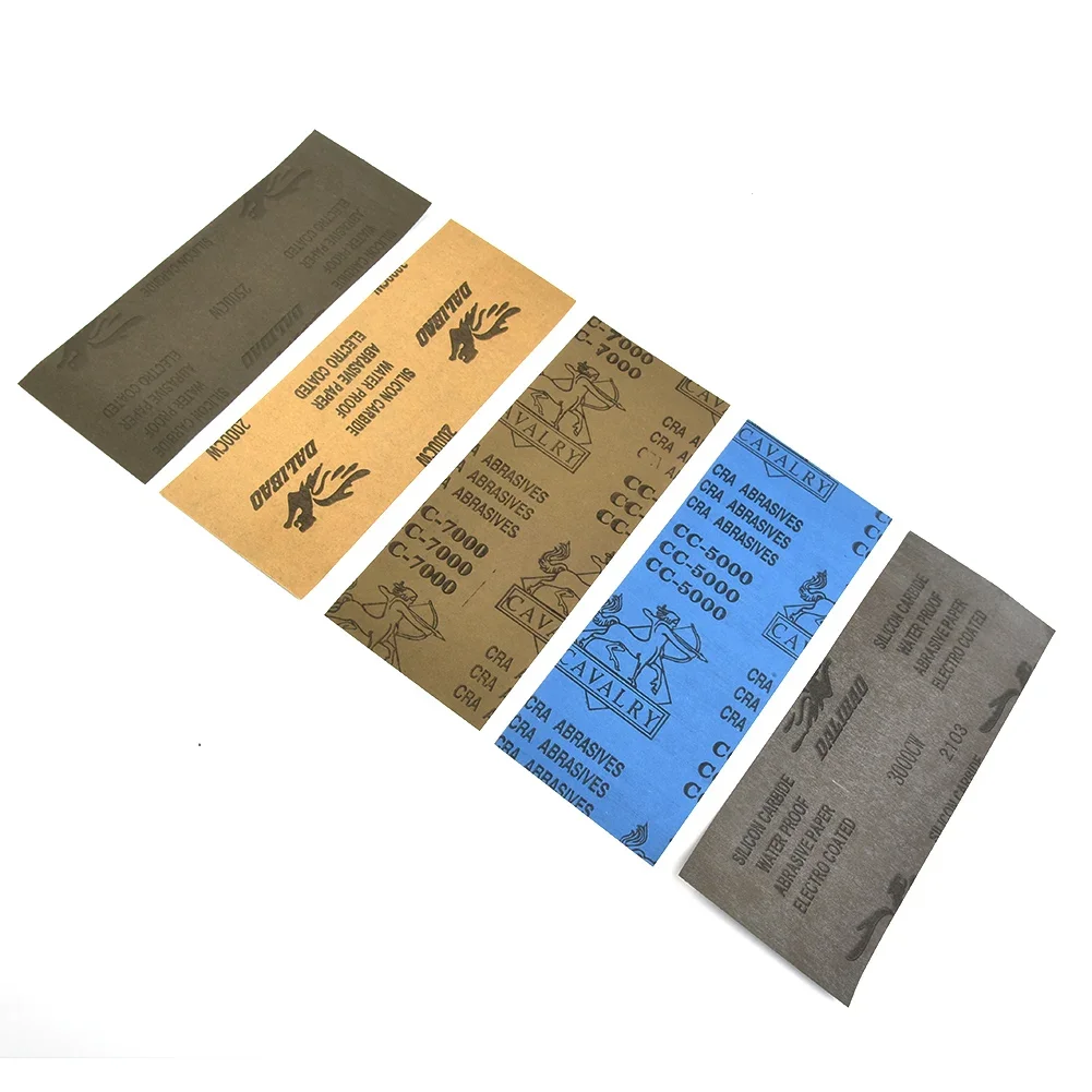 5pcs 230*93mm Sandpaper 2500 3000 5000 7000Grit Wet And Dry Soft Paper Base Sanding Paper Replacement Polishing Abrasive Tools