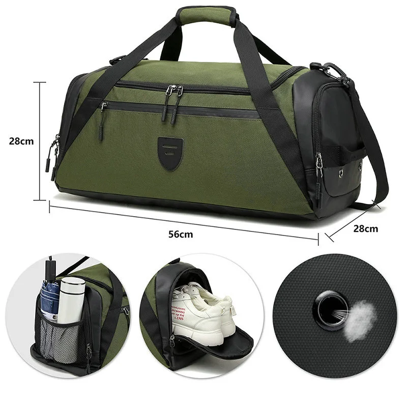 Men Women Gym Bags with Shoes Compartment and Wet Pocket 40L Travel Duffel Bag Large Capacity with Multi-pocket Shoulder Bag