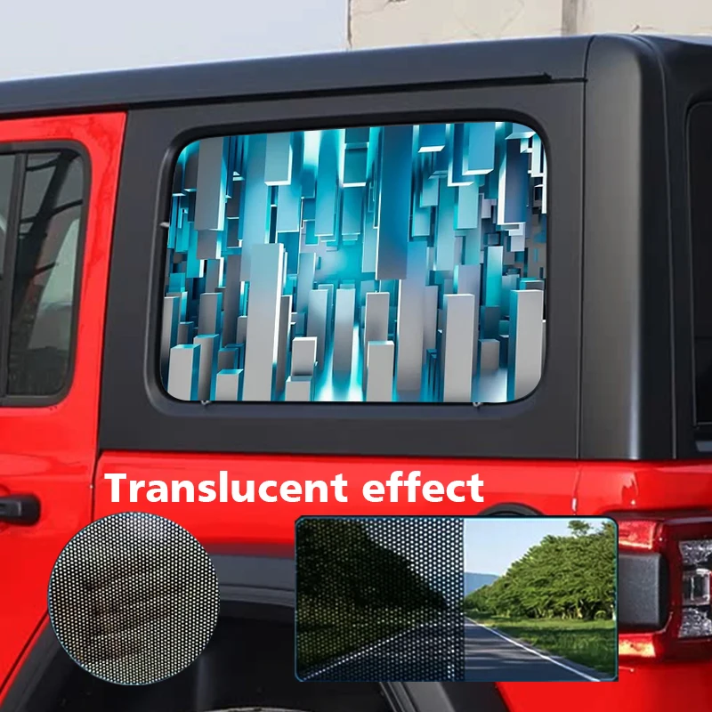 

Набор из 2 виниловых наклеек с рисунком - перфорированный дизайн для защиты конфиденциальности, прозрачная пленка для окон грузовиков/автомобилей/внедорожников