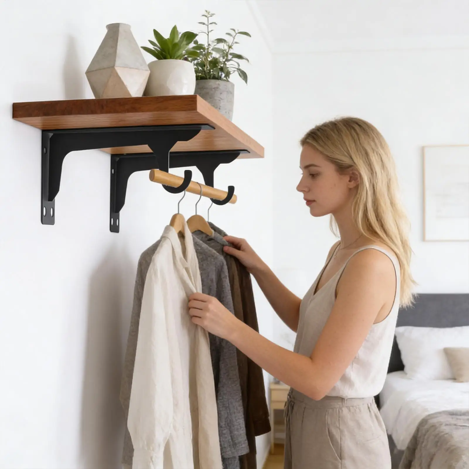Closet Brackets For Rod Bar Support For Shelf Replacement Shelf Rod Brackets For Closet Cabinet Bedroom Bathroom Garage Living