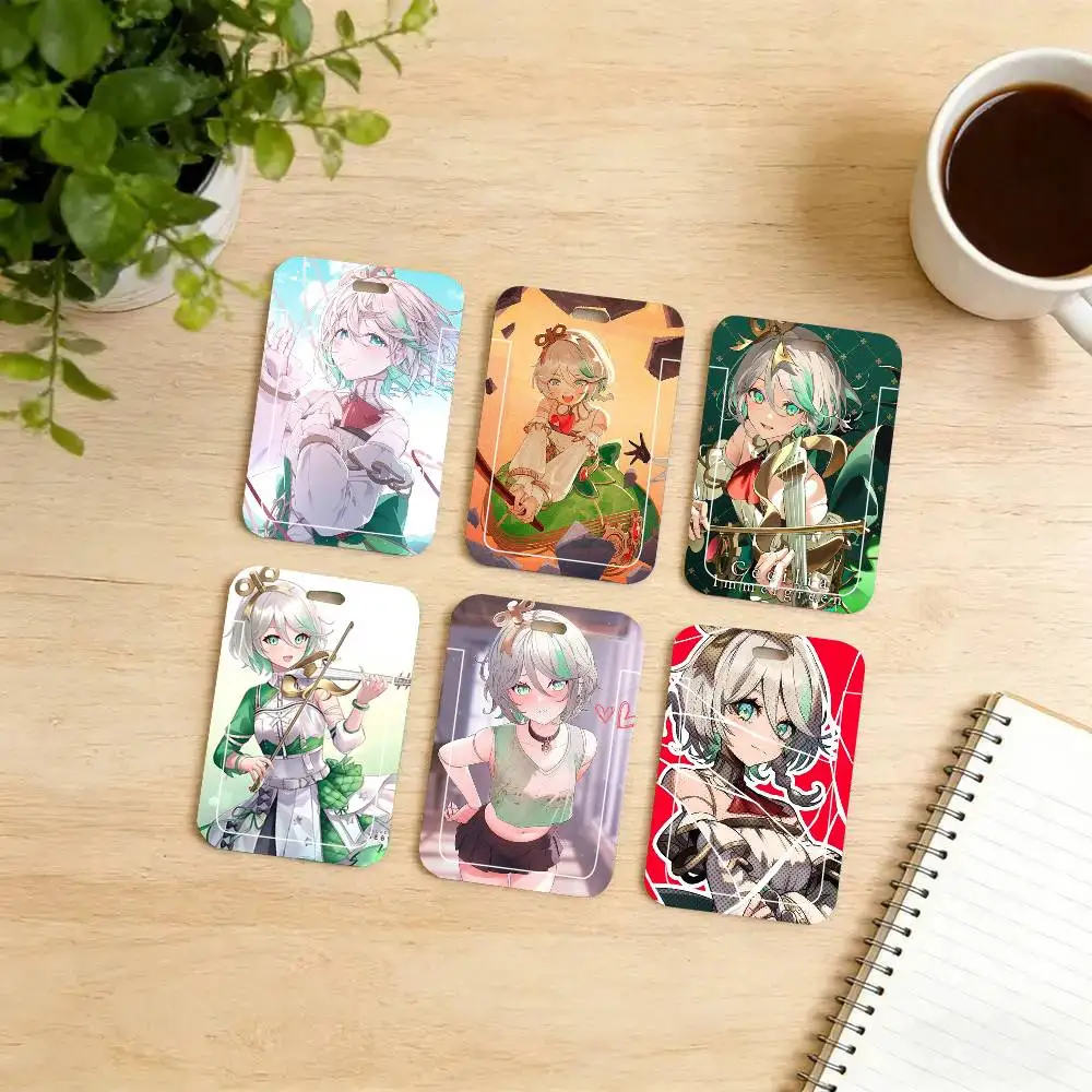 Cecilia Immergreen Animation H-Hololive Black Lanyard Card Holders Student Meal Cards And Campus Ids School