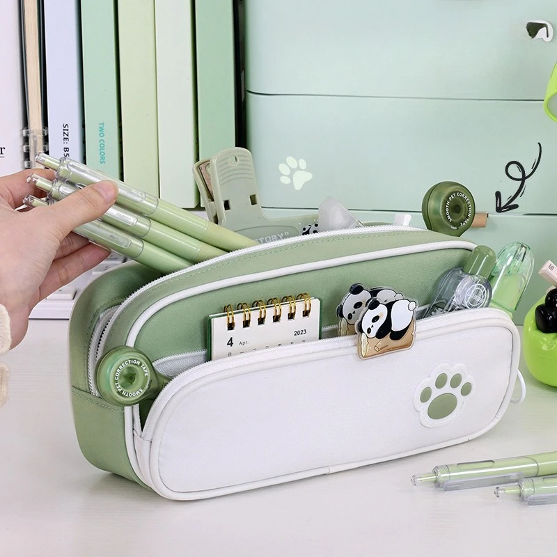 학생용 휴대용 필통 - 대용량 수납공간과 펜 슬롯이 있는 튼튼한 옥스포드 원단 문구 정리함