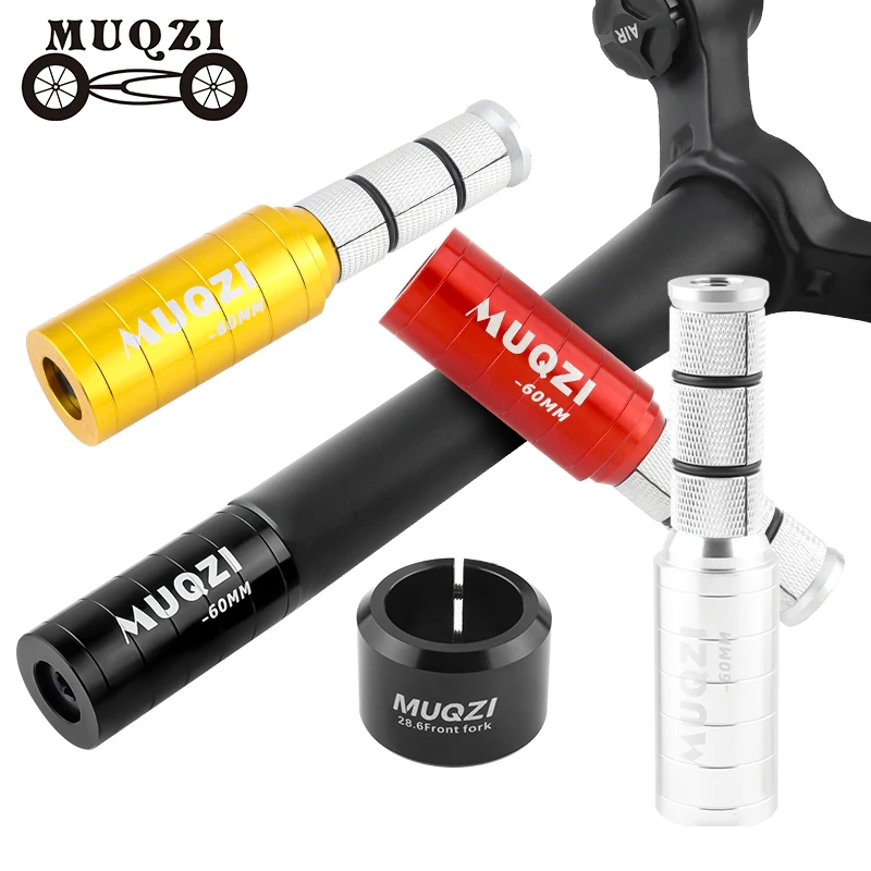 MUQZI Bike Fork Stem Extender Handlebar Stem Extension MTB Road Folding Bike Carbon Fiber Alloy Steel 28.6 Fork Extend Adapter