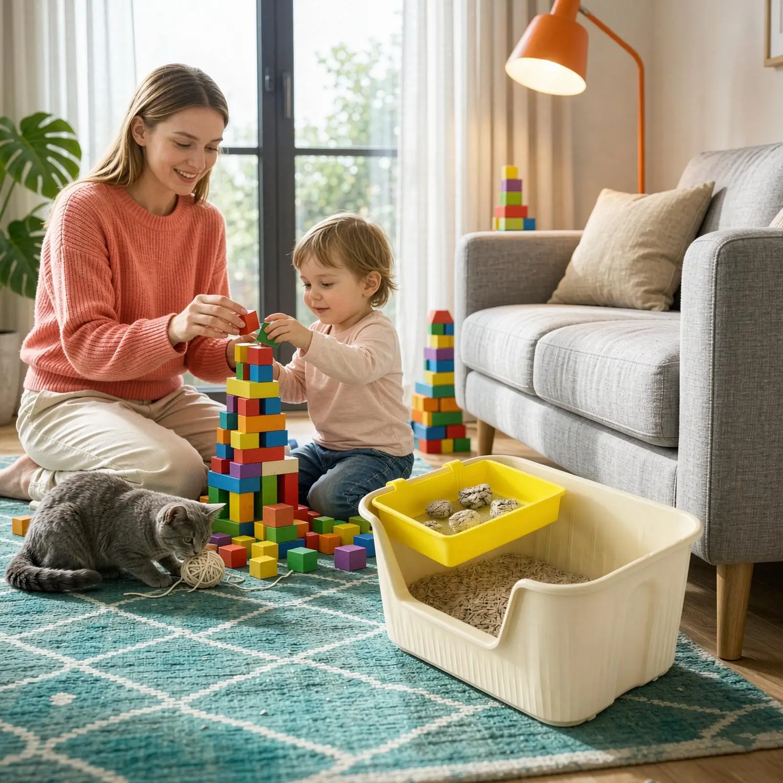 Litter Sifter Fine Mesh Washable Portable Pet Waste Container Cat Litter Box Sifting Insert For Home Living Room Balcony