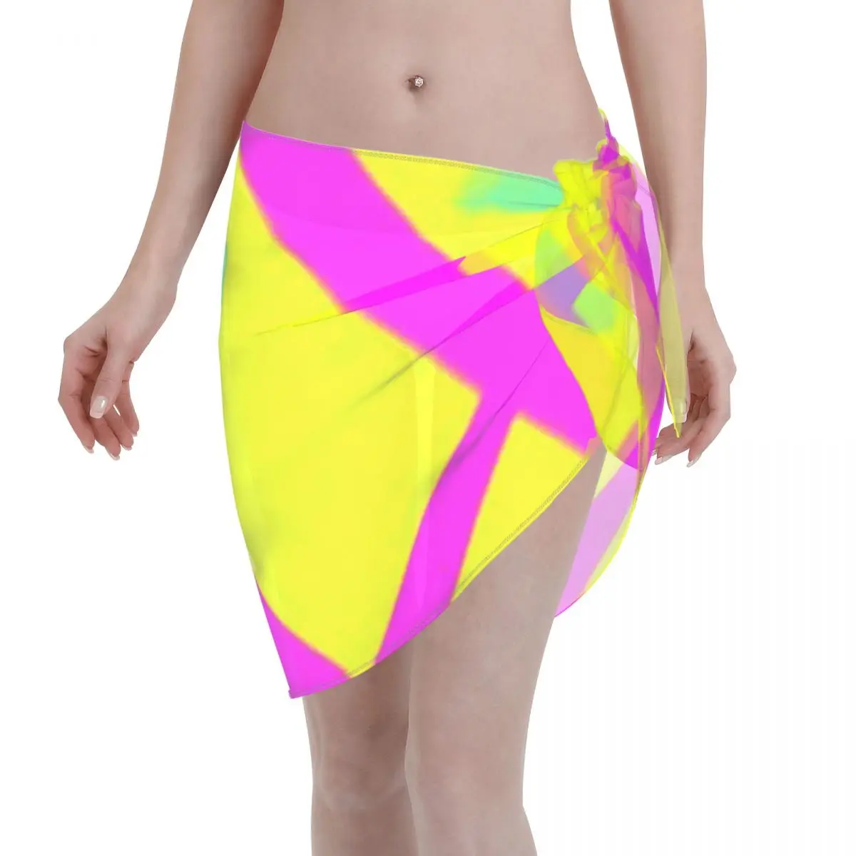 

Promotion Neon Grid Pulse Electric Web Women's Beach Wrap SkirtSeaside Souvenir Shopping Spa Wrap