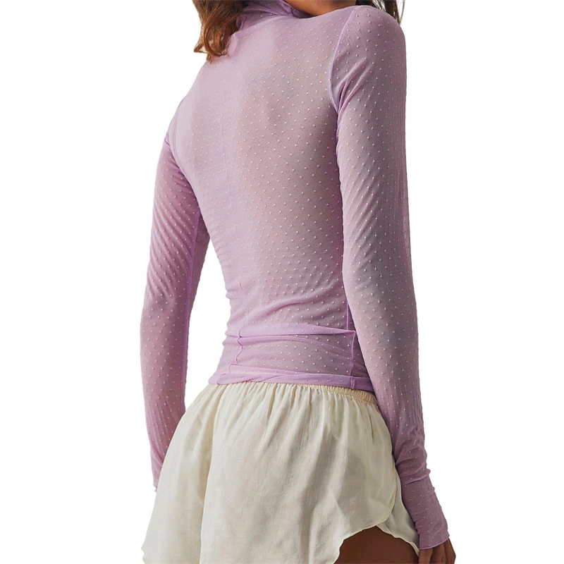 Nueva blusa transparente transparente, camisa Sexy para mujer, Tops de malla Harajuku, Top informal de verano para mujer, ropa para discoteca transparente