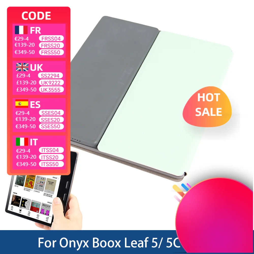 Смарт-чехол для Onyx Boox Leaf 5, тонкий флип-книжка с магнитной адсорбцией для Boox leaf 5c leaf5 c