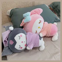 Sanrio Anime My Melody Kuromi Cinnamoroll Sleeping Doll Pillow Plush Toy for Girls Doll Gift