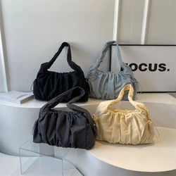 Borse a tracolla pieghettate in Nylon da donna nuove borse a tracolla versatili di grande capacità borsa da classe Casual per studenti borsa da ascella Multi-tasche da donna