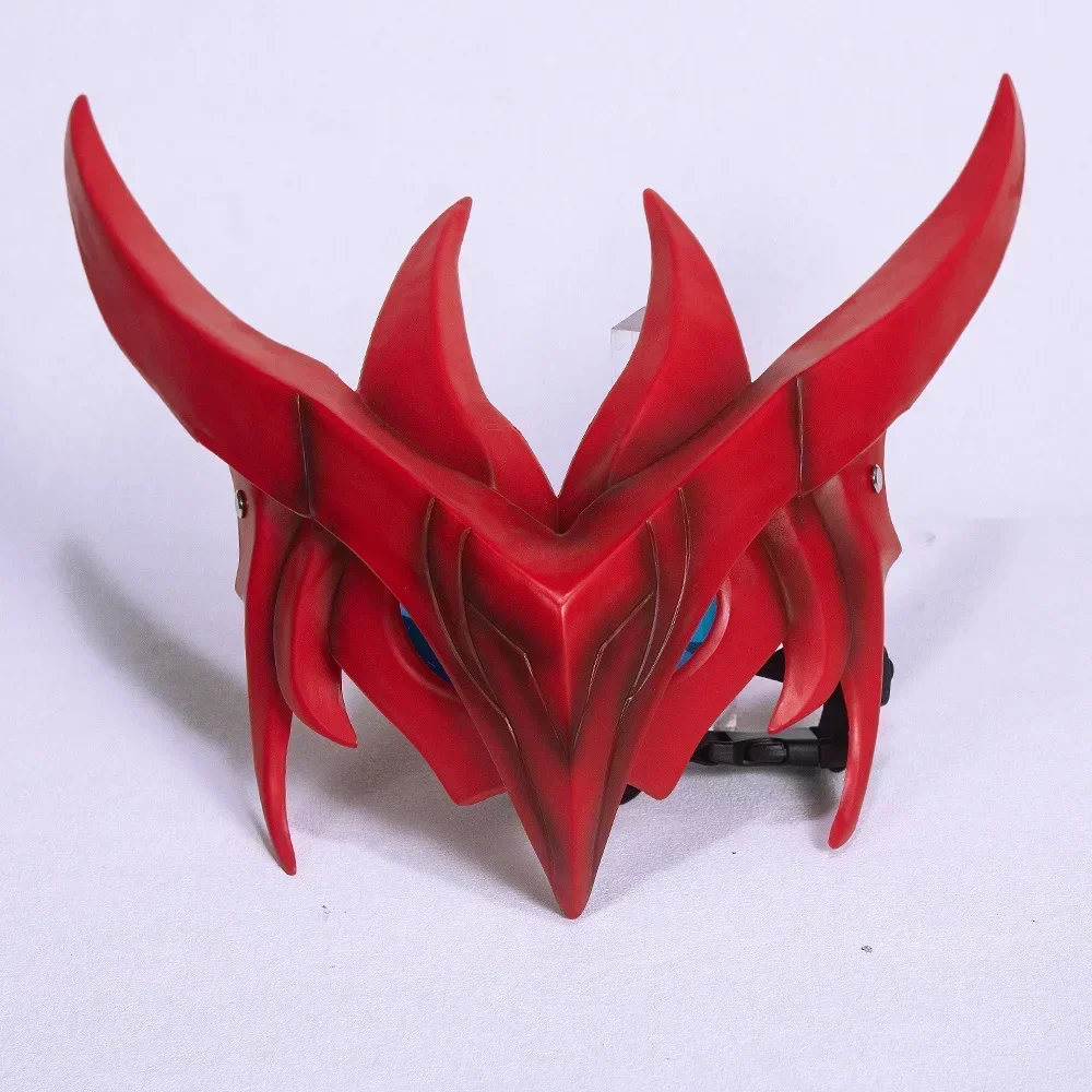 Unisex Devil Demon Half Face Mask Resin Cosplay Accessory for Halloween Party New Game the Unforgotten Yone Adult Costume Prop view 3