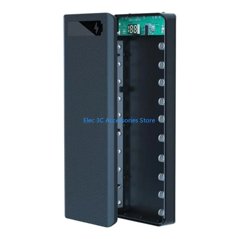 Y51A Detachable Dual USB LCD Display DIY 10x18650 Battery for Case for Shell Portable External Box Without Protect