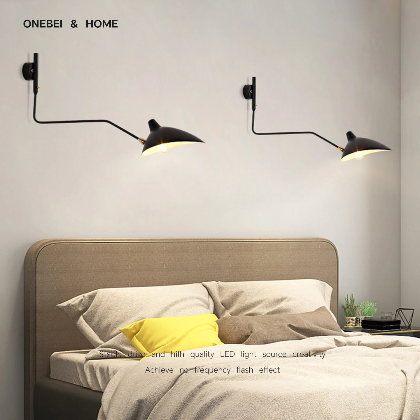 Italian DesignerWall Lamp Black Wall Lamp With Long Arm Swing Suitable For Living Room,Bedroom Study LED Decorative Wall Lamp