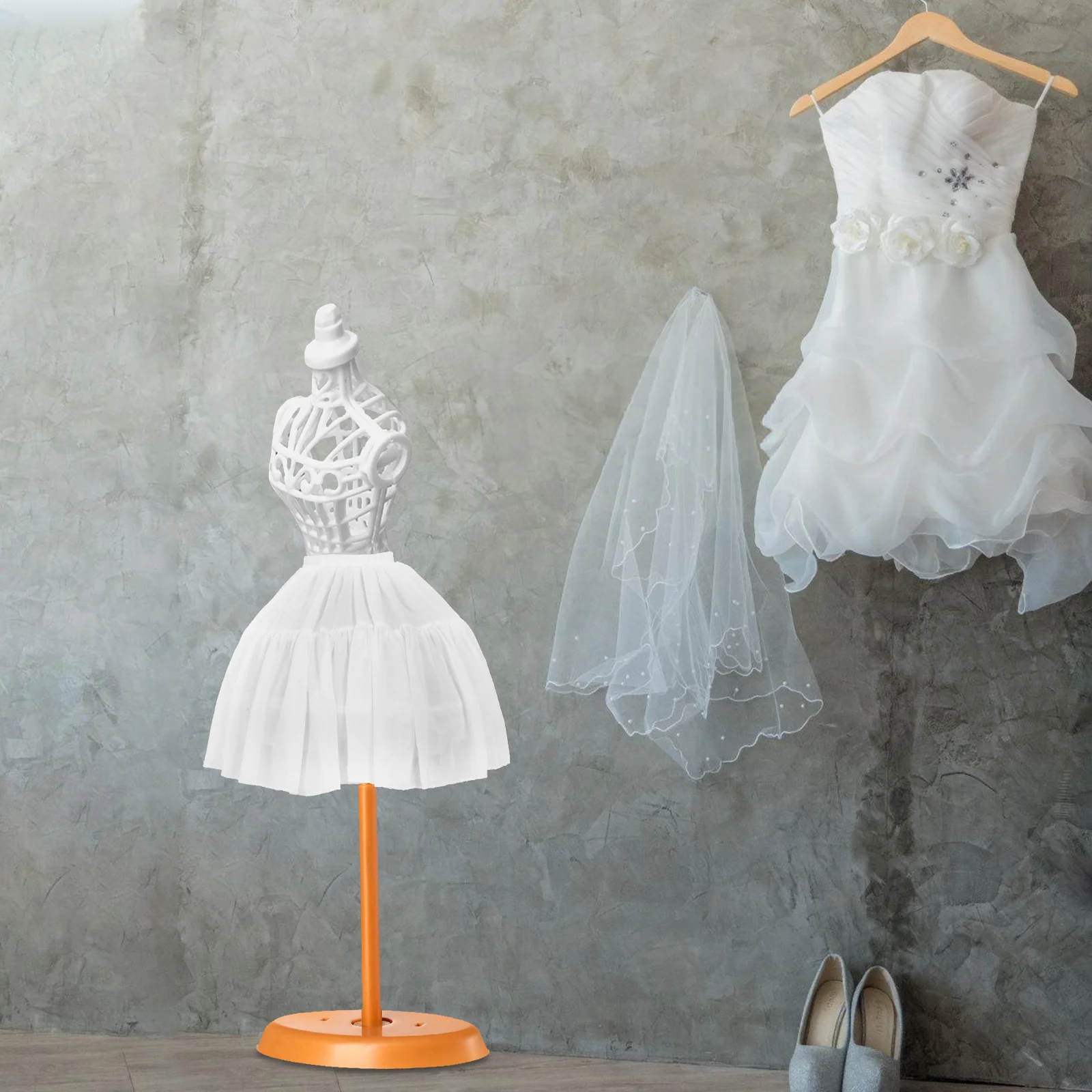 

1Pcs Adjustable Petticoat Underskirt for Wedding Dress Lolita Dress 46cm White Tulle Bubble Skirt Comfortable Durable