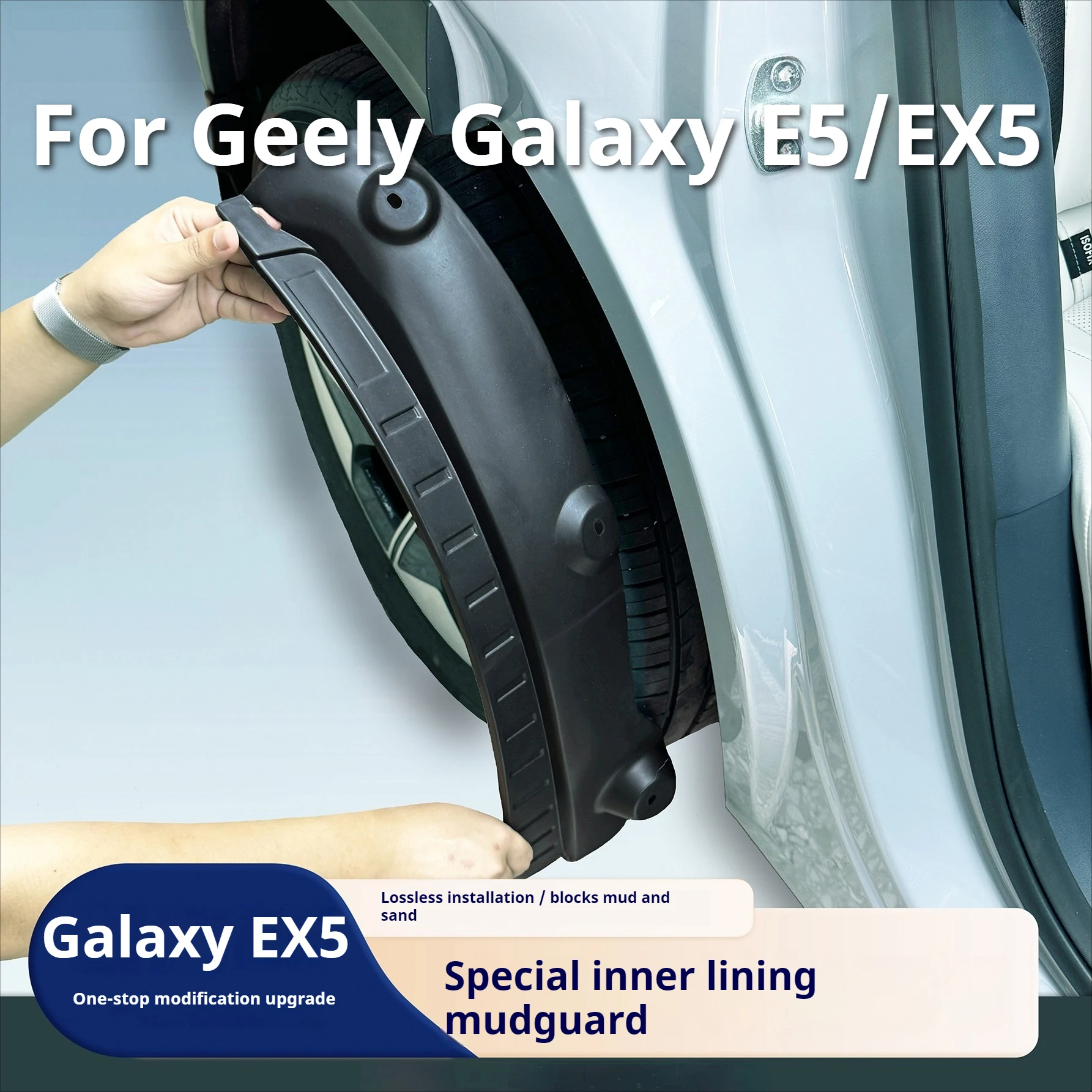 

Для Geely Galaxy E5/EX5 2024, новый автомобильный накладок на заднюю дверь, брызговик на крыло, противоскользящая полоса на пороге, оригинальный автомобильный стиль, брызговик