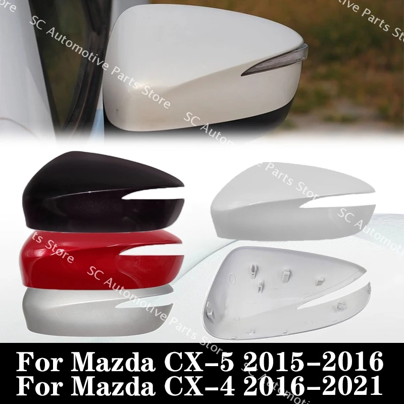 

SC 2pcs For Mazda CX-5 2015-2016 / CX-4 2016-2021 Car Side Rearview Mirror Lower Cover Door mirror Frame Shell housing Cap