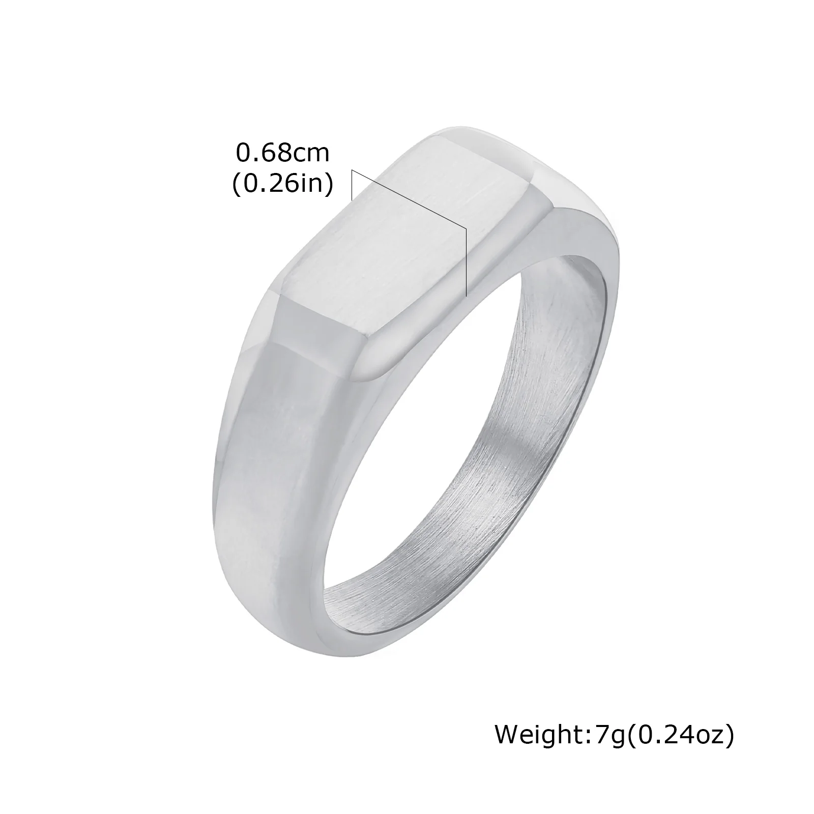 Men's Square Gold Stainless Steel Ring, Stylish