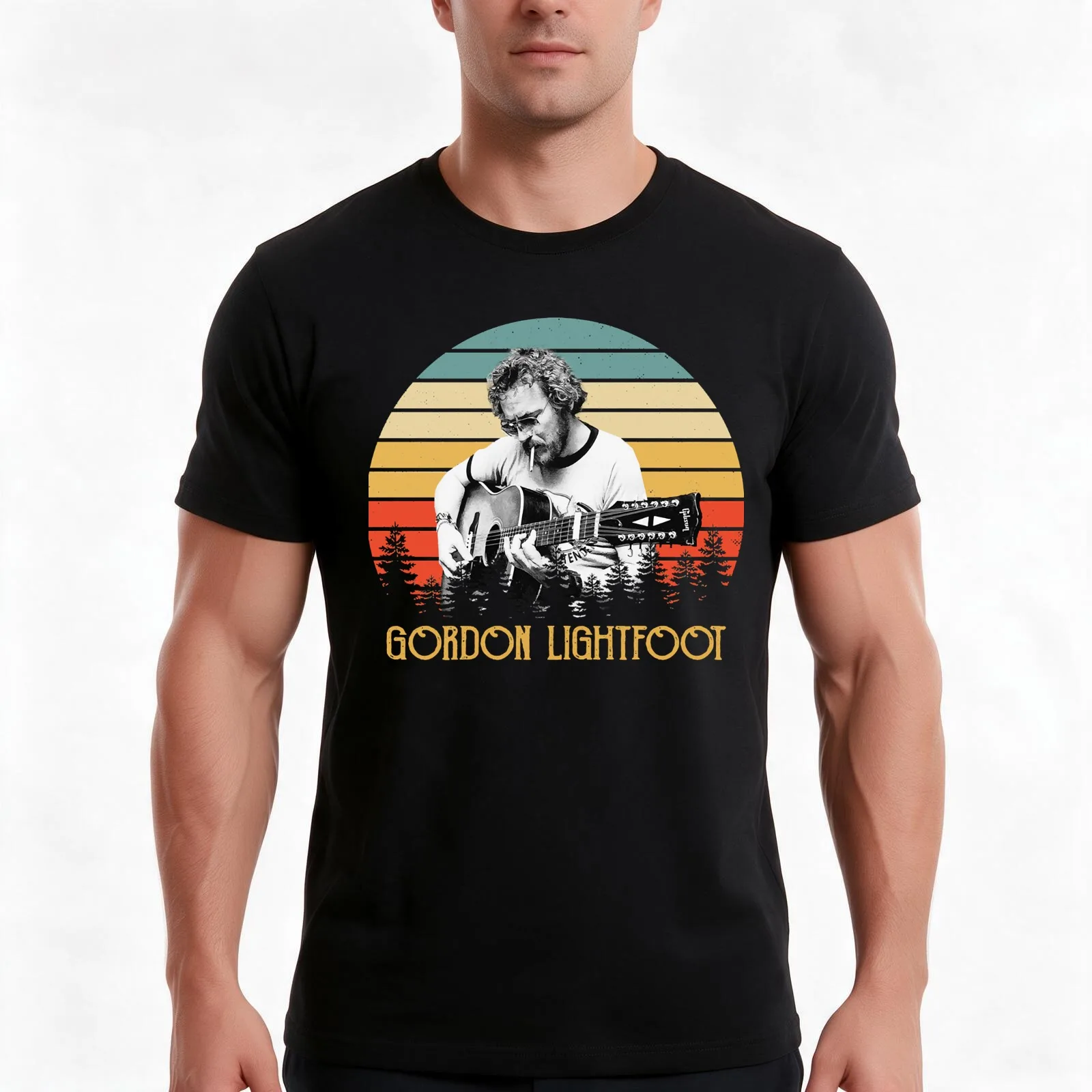 Music Vintage Retro Vintage 80S Gordon Folk Music Love You Fans T-Shirt, Summer Casual Cotton Tee, Oversized Streetwear Tops