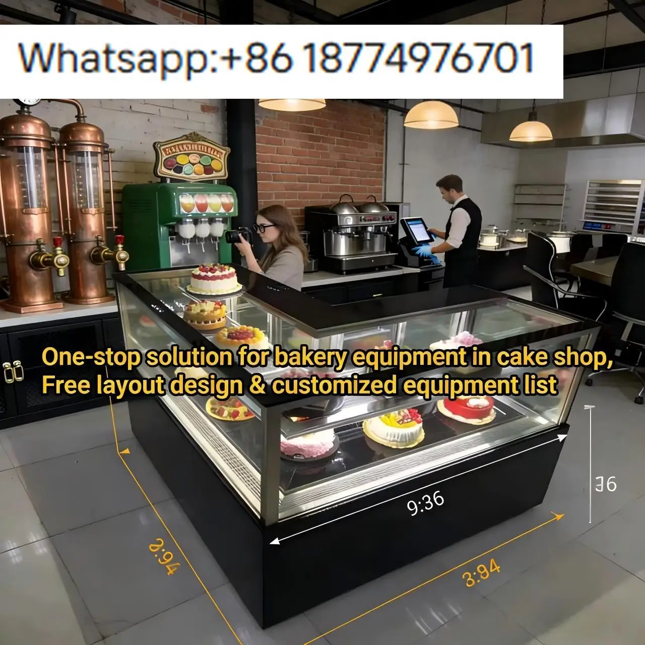 

Заводская OEM/ODM изогнутая роскошная холодильная витрина для выпечки и кондитерских изделий/витрина для тортов с LED-подсветкой для демонстрации десертов