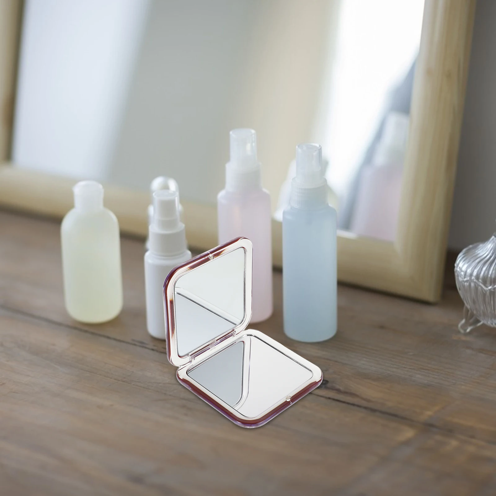 

Compact Mini Square Foldable Makeup Mirror Portable Travel Pocket Mirror for Women Girls Handbag Purse