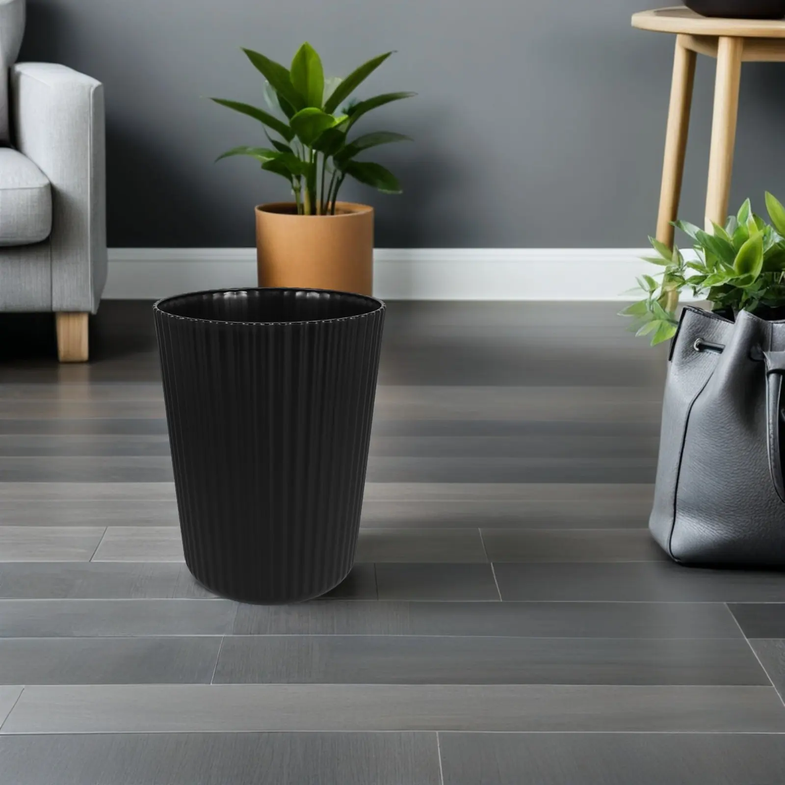 

50L Plastic Trash Bin with Lid Odor Resistant Kitchen Bathroom Waste Container Smooth Foot Pedal Operation Heavy Duty