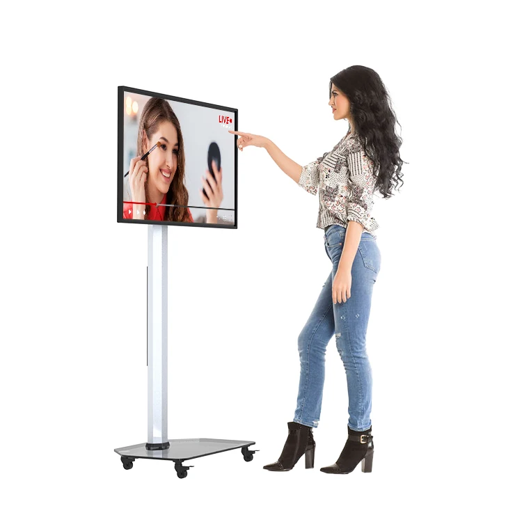 

HUSHIDA 32 Inch Narrow Frame Interactive Vertical Touch Smart Broadcast Live Streaming Equipment Machine For Stream Live Screen