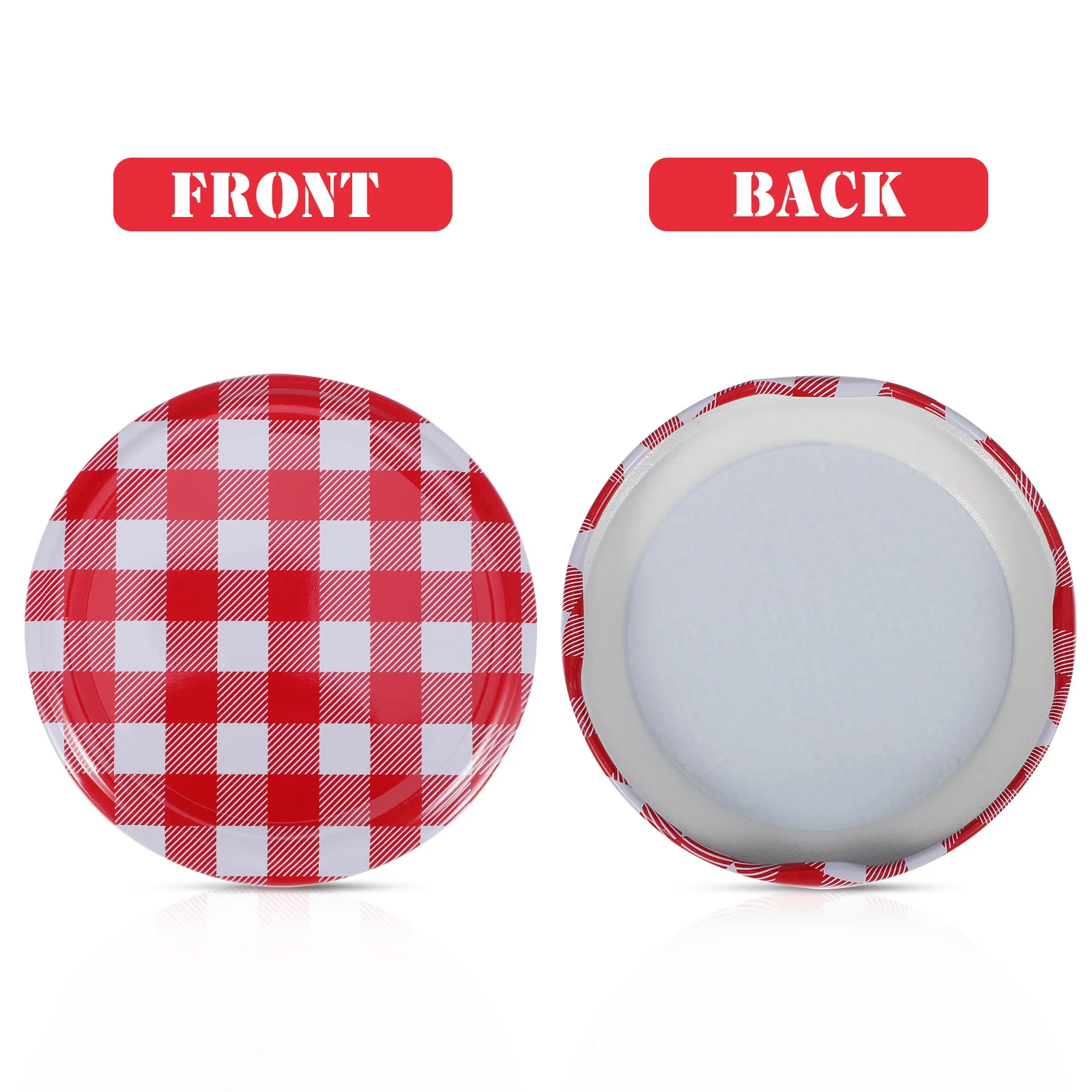 

12 pcs Red Jar Lids 70Mm 63Mm Plaid Design Mason Jar Covers For Canning Storage Wide Mouth Lids Reusable Bottle Caps