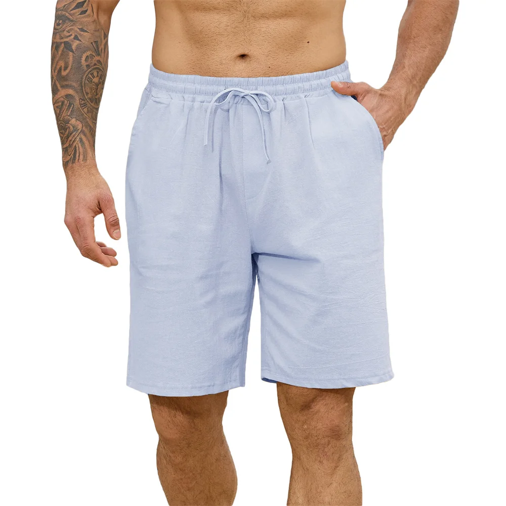 

Summer Men's Casual Shorts Cotton Linen Breathable Lightweight Beach Style Comfortable Vacation Simple Style Short Pants