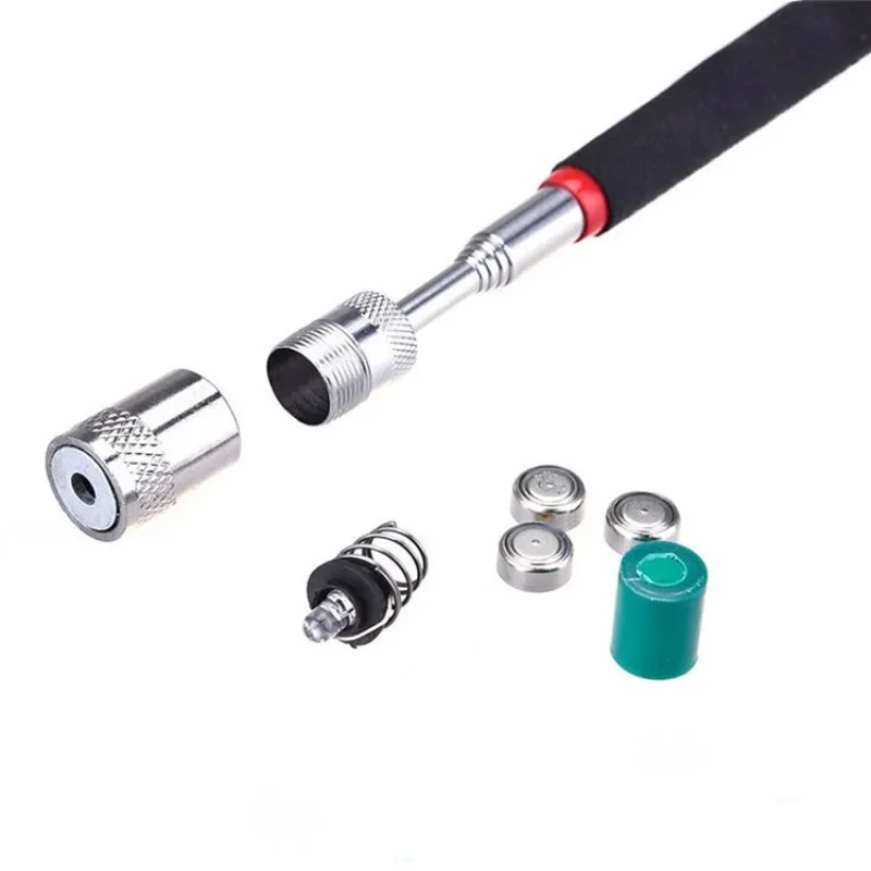 Telescopic Magnetic Magnet Pen with LED for Metalworking Handy Tool Picking Up Nut Bolt Adjustable Pickup Rod Stick Mini Pen