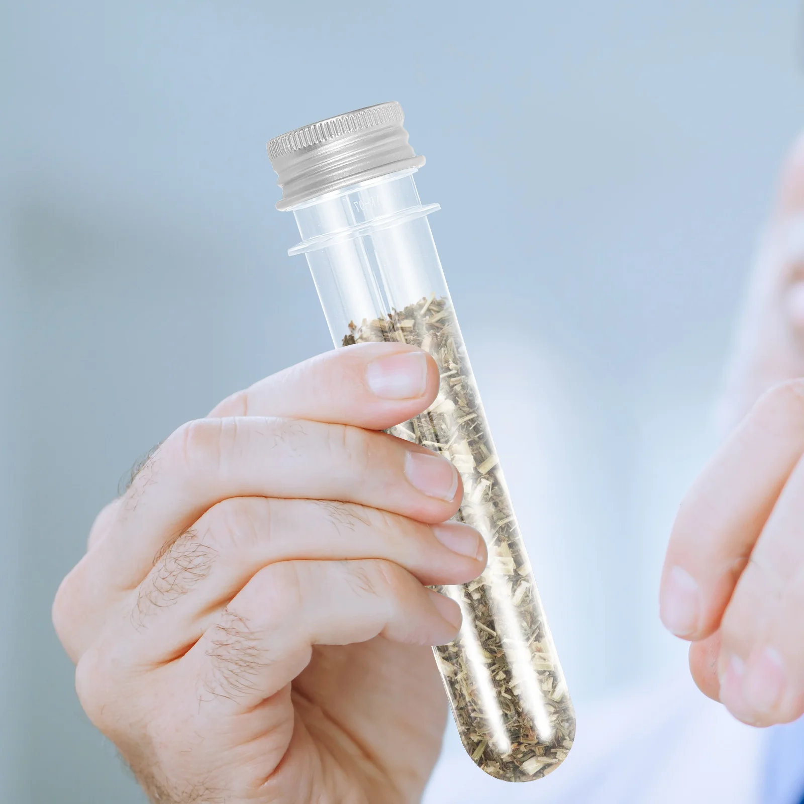 

20pcs 45Ml Plastic Test Tubes Clear Pet Cylindrical Containers For Science Experiments Hydroponic Plants Storage Candy Holders