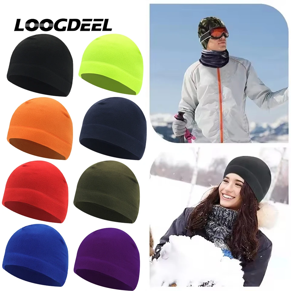 

LOOGDEEL Men Women Warm Windproof Winter Cap Camping Hiking Caps Outdoor Fleece Sports Hat Fishing Cycling Hunting Cap