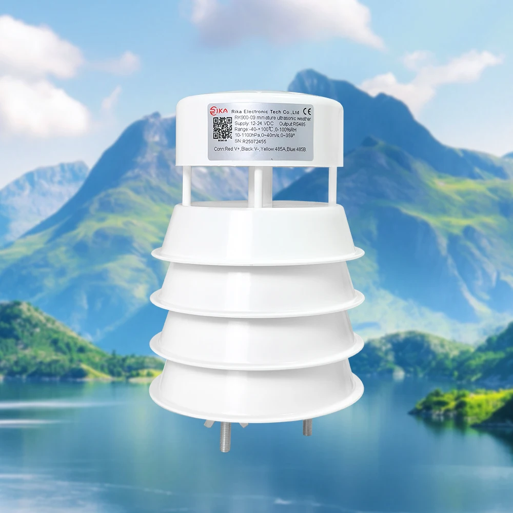 2026 RK900-09 Ultrasonic Wind Speed Mini Automatic Outdoor Sensor All in One Weather Station for Industrial Agricultural Solar P