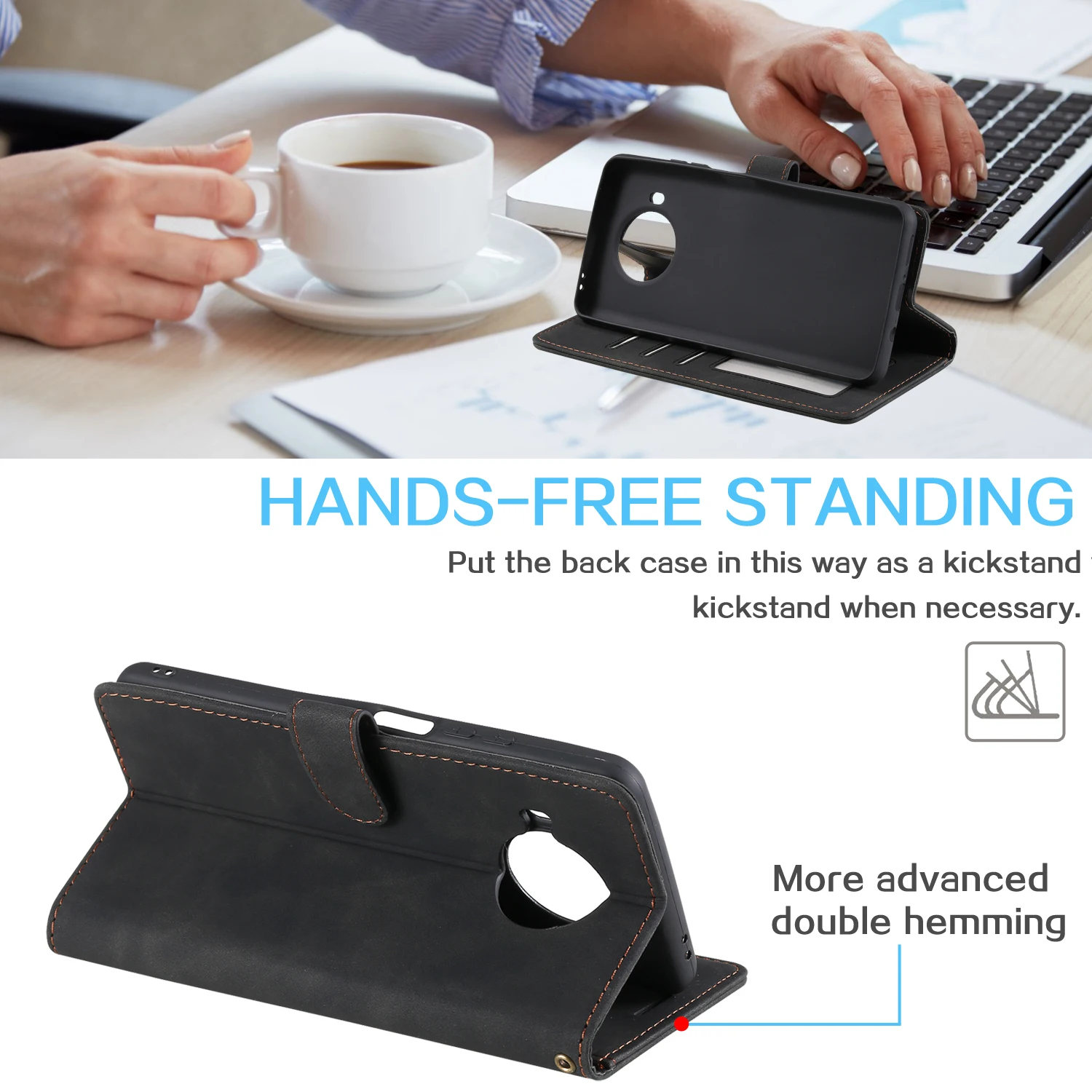 Für Xiaomi 10t Lite Handy hülle Retro Visitenkarte Flip Cover Protector Ledertasche Softcase